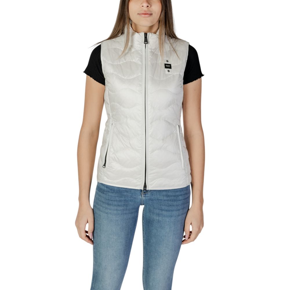 Blauer Weiße Polyamid Sleveless Jacke